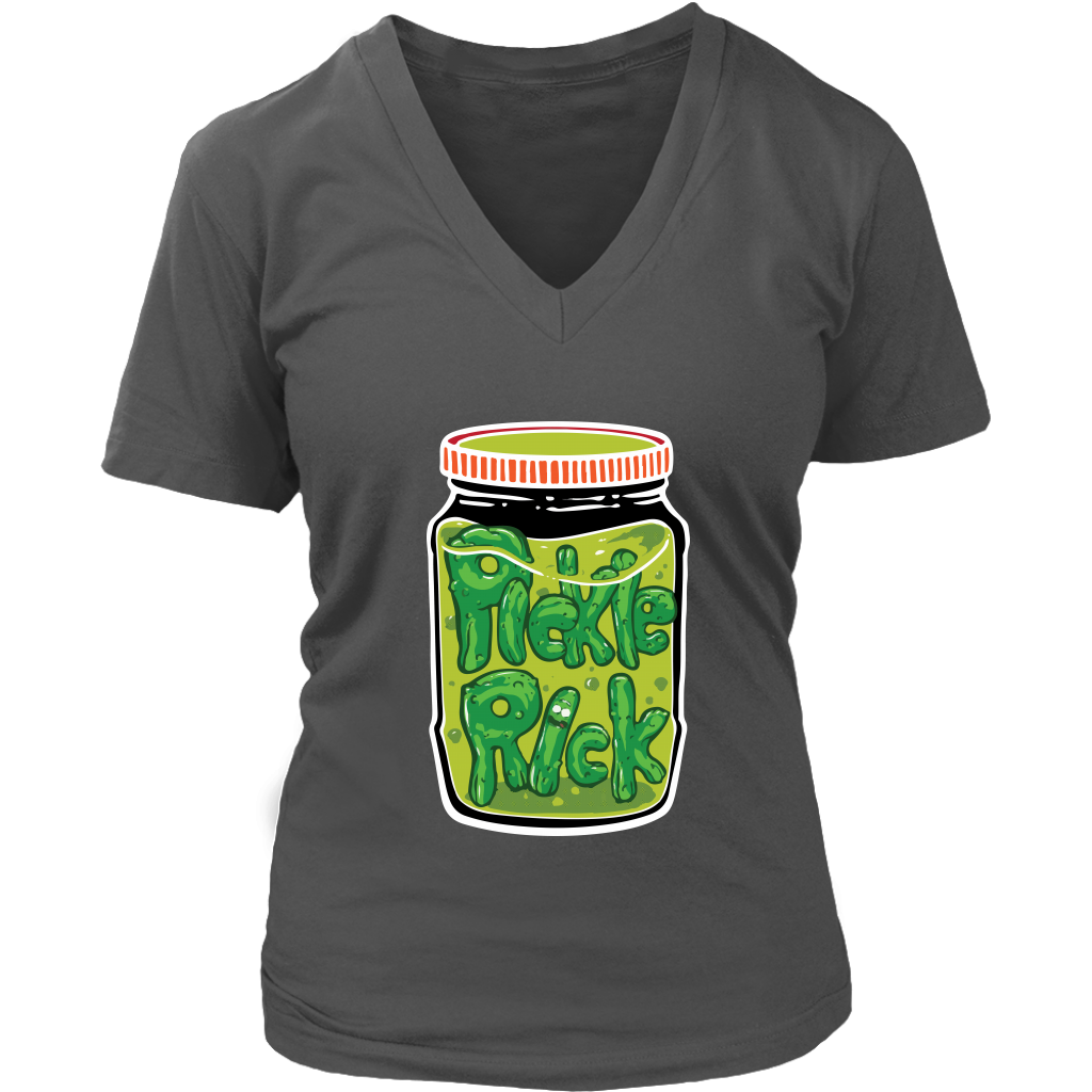 Pickle Rick Women V-Neck Shirt Rick and Morty