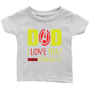 Dad i love you 3000 onesie Infant T-Shirt Marvel avengers kids Bodysuit gift for new born mom