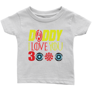 Daddy i love you 3000 Infant Shirt Marvel avengers kids Bodysuit gift for new born mom