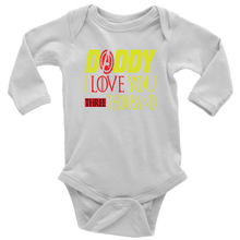 Load image into Gallery viewer, Daddy i love you 3000 Long Sleeve Baby Bodysuit avengers fathers day BodySuit endgame baby Gift Marvel avengers kids Custom Baby Bodysuit gift for new born DAD