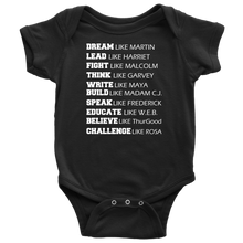 Load image into Gallery viewer, Black Power Infant Bodysuit Dream Like Martin Luther King Black History Month Afro Malcolm X