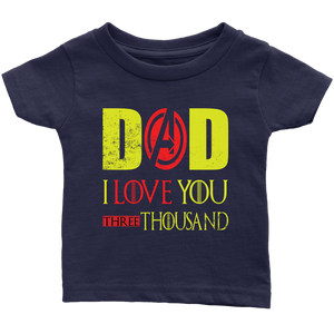 Dad i love you 3000 onesie Infant T-Shirt Marvel avengers kids Bodysuit gift for new born mom