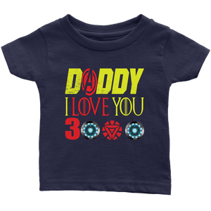 Daddy i love you 3000 Infant Shirt Marvel avengers kids Bodysuit gift for new born mom