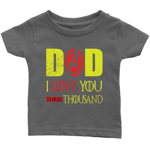 Dad i love you 3000 onesie Infant T-Shirt Marvel avengers kids Bodysuit gift for new born mom