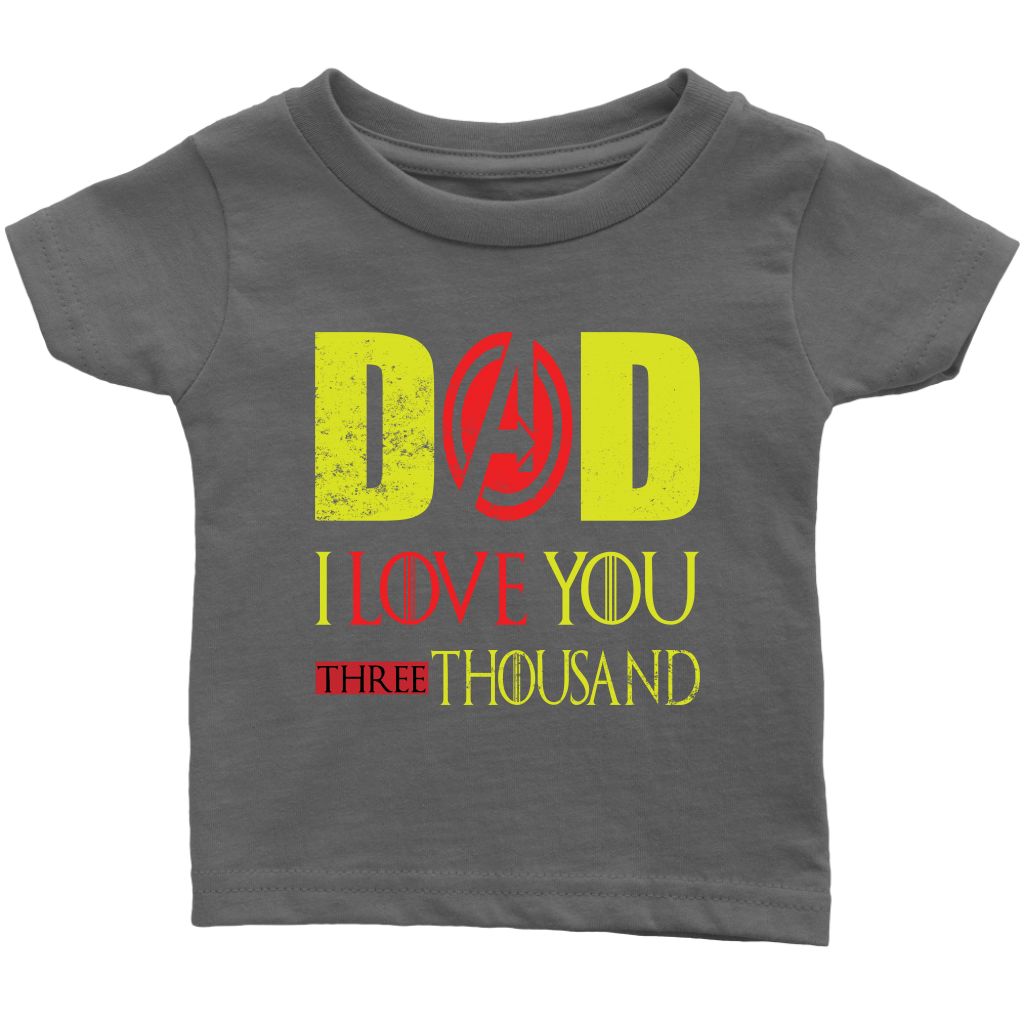 Dad i love you 3000 onesie Infant T-Shirt Marvel avengers kids Bodysuit gift for new born mom