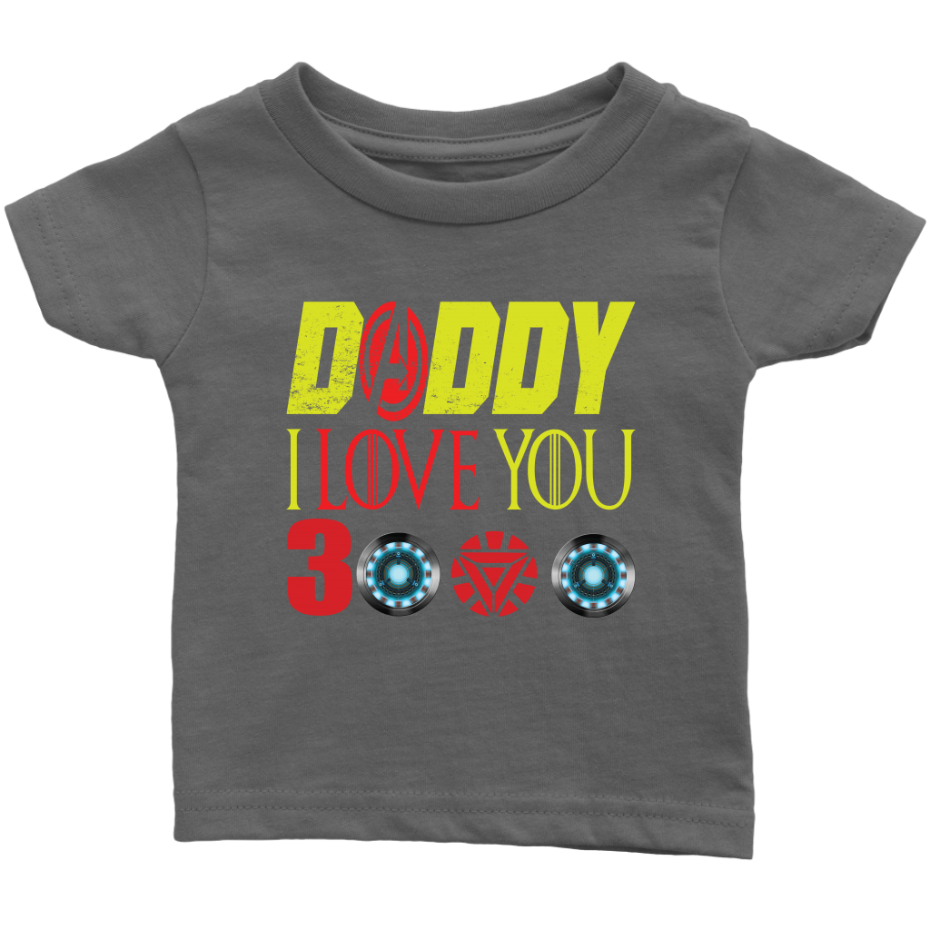 Daddy i love you 3000 Infant Shirt Marvel avengers kids Bodysuit gift for new born mom