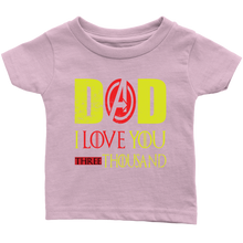 Load image into Gallery viewer, Dad i love you 3000 onesie Infant T-Shirt Marvel avengers kids Bodysuit gift for new born mom