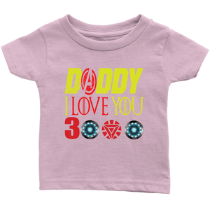 Daddy i love you 3000 Infant Shirt Marvel avengers kids Bodysuit gift for new born mom