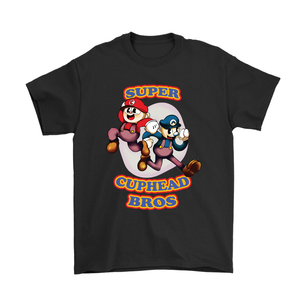 Super Mario Bros Cuphead Shirt Gaming Cuphead And Mugman