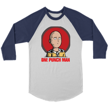 Load image into Gallery viewer, Saitama Shirt One Punch Man Canvas Unisex 3/4 Raglan Anime Clothing