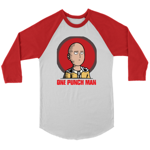 Saitama Shirt One Punch Man Canvas Unisex 3/4 Raglan Anime Clothing