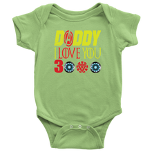 Load image into Gallery viewer, Daddy i love you 3000 onesie Baby Bodysuit Marvel avengers kids Bodysuit gift for new born mom