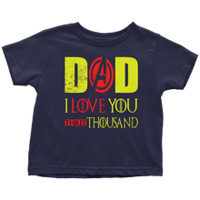 Load image into Gallery viewer, Dad i love you 3000 Toddler T-Shirt Marvel avengers kids Bodysuit gift for new born mom