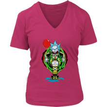 Load image into Gallery viewer, It Pennywise Rick and Morty Womens V-Neck T-Shirt