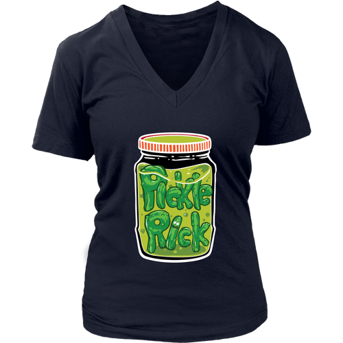 Pickle Rick Women V-Neck Shirt Rick and Morty