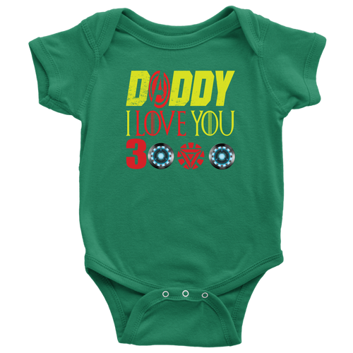 Daddy i love you 3000 onesie Baby Bodysuit Marvel avengers kids Bodysuit gift for new born mom