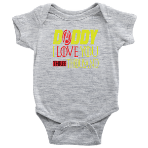 Daddy i love you 3000 onesie avengers fathers day BodySuit endgame baby Gift Marvel avengers kids Custom Baby Bodysuit gift for new born DAD