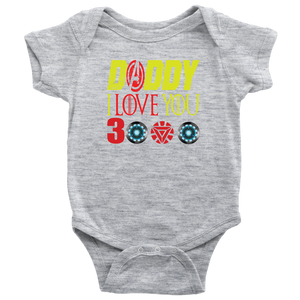 Daddy i love you 3000 onesie Baby Bodysuit Marvel avengers kids Bodysuit gift for new born mom