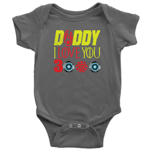 Daddy i love you 3000 onesie Baby Bodysuit Marvel avengers kids Bodysuit gift for new born mom