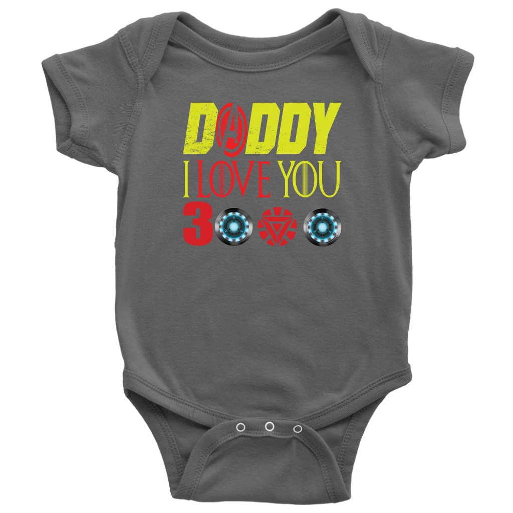 Daddy i love you 3000 onesie Baby Bodysuit Marvel avengers kids Bodysuit gift for new born mom