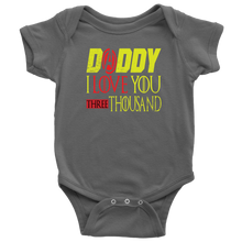 Load image into Gallery viewer, Daddy i love you 3000 onesie avengers fathers day BodySuit endgame baby Gift Marvel avengers kids Custom Baby Bodysuit gift for new born DAD