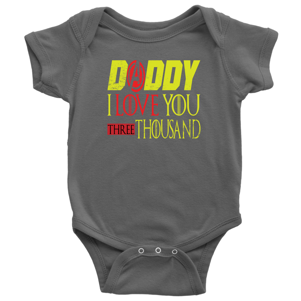 Daddy i love you 3000 onesie avengers fathers day BodySuit endgame baby Gift Marvel avengers kids Custom Baby Bodysuit gift for new born DAD