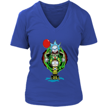 Load image into Gallery viewer, It Pennywise Rick and Morty Womens V-Neck T-Shirt