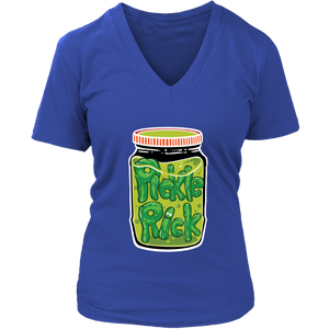 Pickle Rick Women V-Neck Shirt Rick and Morty