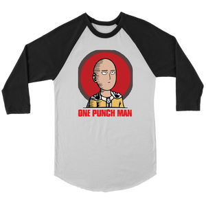 Saitama Shirt One Punch Man Canvas Unisex 3/4 Raglan Anime Clothing