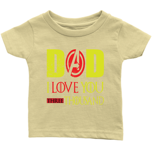 Dad i love you 3000 onesie Infant T-Shirt Marvel avengers kids Bodysuit gift for new born mom