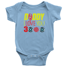 Load image into Gallery viewer, Daddy i love you 3000 onesie Baby Bodysuit Marvel avengers kids Bodysuit gift for new born mom