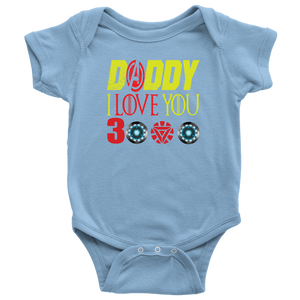 Daddy i love you 3000 onesie Baby Bodysuit Marvel avengers kids Bodysuit gift for new born mom