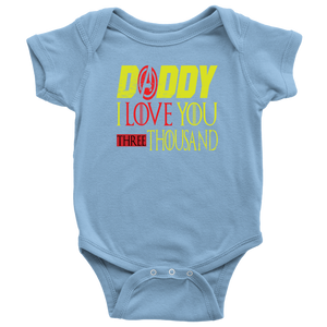 Daddy i love you 3000 onesie avengers fathers day BodySuit endgame baby Gift Marvel avengers kids Custom Baby Bodysuit gift for new born DAD