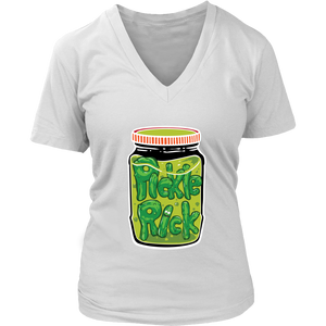 Pickle Rick Women V-Neck Shirt Rick and Morty