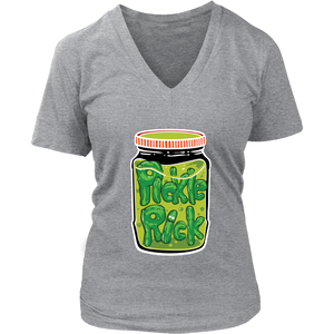 Pickle Rick Women V-Neck Shirt Rick and Morty