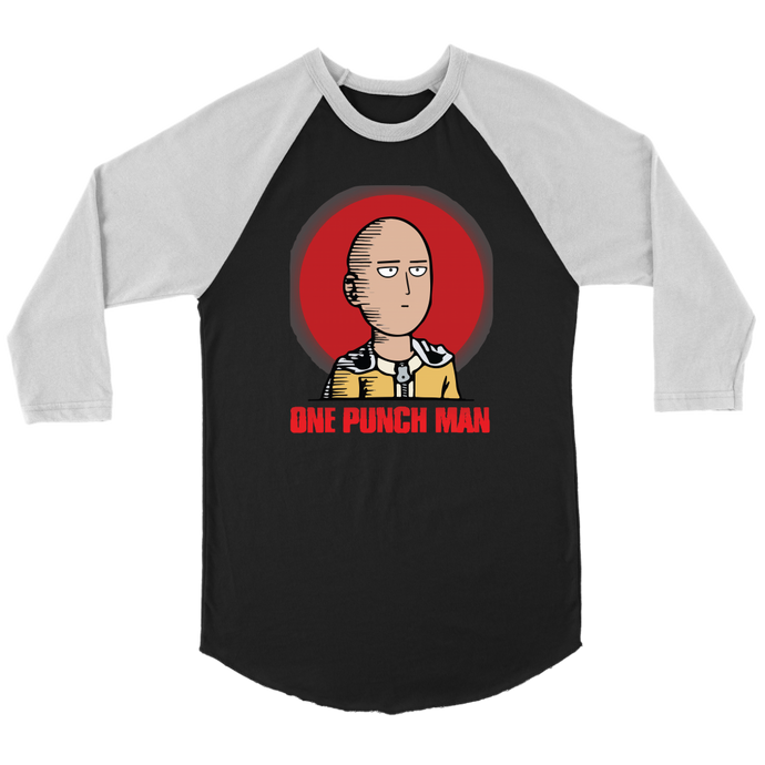 Saitama Shirt One Punch Man Canvas Unisex 3/4 Raglan Anime Clothing