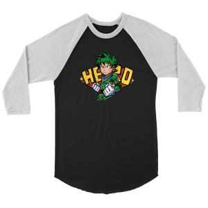 Boku no Hero Canvas Unisex 3/4 Raglan Midoriya My Hero Academia