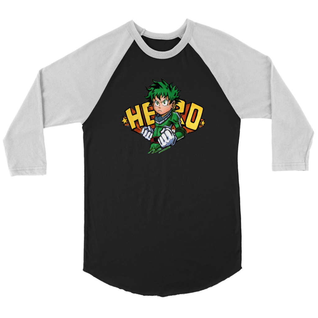 Boku no Hero Canvas Unisex 3/4 Raglan Midoriya My Hero Academia