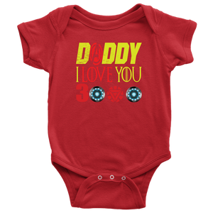 Daddy i love you 3000 onesie Baby Bodysuit Marvel avengers kids Bodysuit gift for new born mom