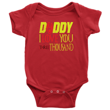 Load image into Gallery viewer, Daddy i love you 3000 onesie avengers fathers day BodySuit endgame baby Gift Marvel avengers kids Custom Baby Bodysuit gift for new born DAD