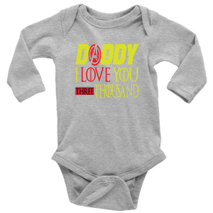 Daddy i love you 3000 Long Sleeve Baby Bodysuit avengers fathers day BodySuit endgame baby Gift Marvel avengers kids Custom Baby Bodysuit gift for new born DAD