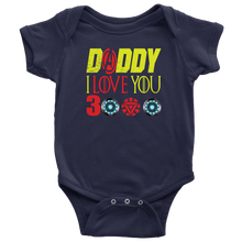 Load image into Gallery viewer, Daddy i love you 3000 onesie Baby Bodysuit Marvel avengers kids Bodysuit gift for new born mom