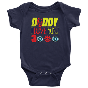 Daddy i love you 3000 onesie Baby Bodysuit Marvel avengers kids Bodysuit gift for new born mom