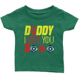 Daddy i love you 3000 Infant Shirt Marvel avengers kids Bodysuit gift for new born mom