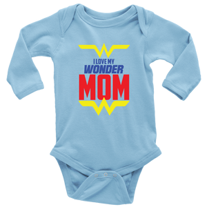 I Love My Wonder Mom Long Sleeve Baby Bodysuit Onesie Baby Boy Baby Girl Baby Announcement, Baby Shower Gift