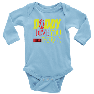 Daddy i love you 3000 Long Sleeve Baby Bodysuit avengers fathers day BodySuit endgame baby Gift Marvel avengers kids Custom Baby Bodysuit gift for new born DAD