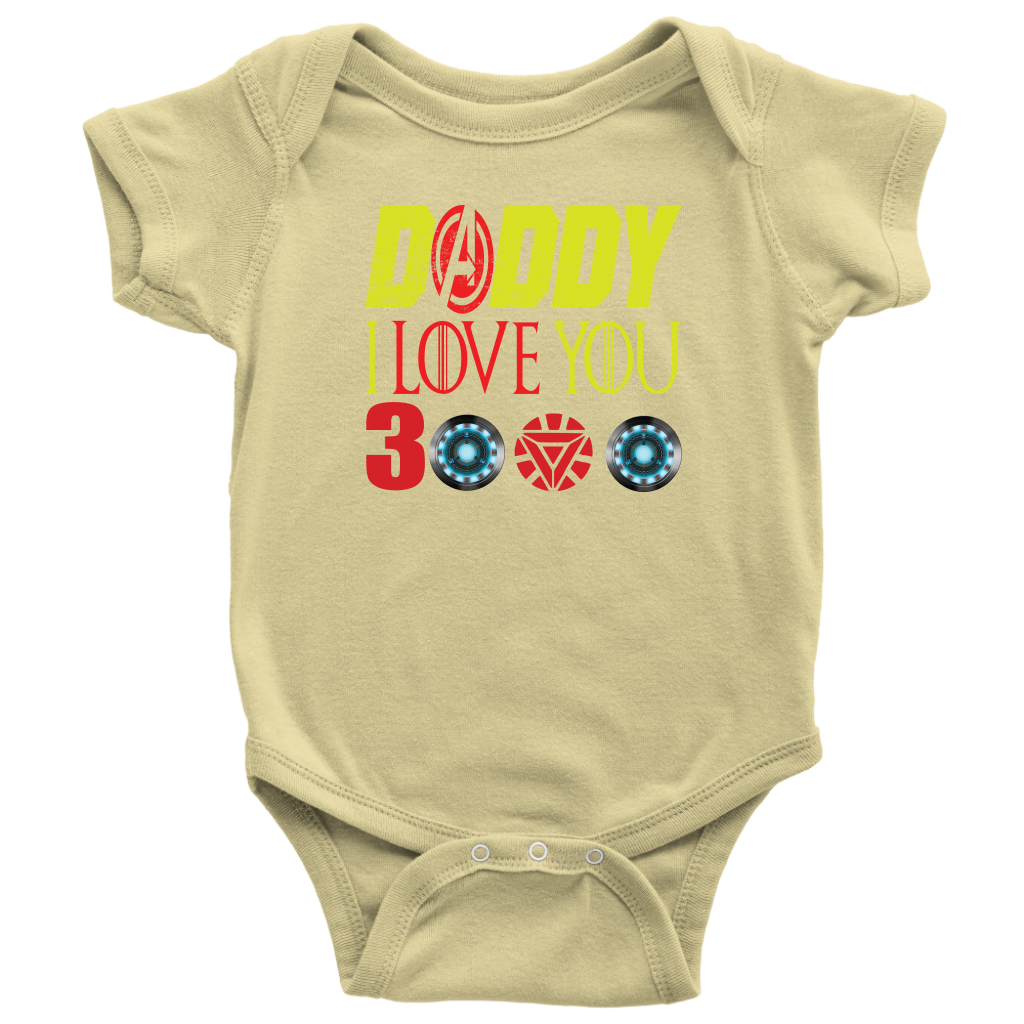 Daddy i love you 3000 onesie Baby Bodysuit Marvel avengers kids Bodysuit gift for new born mom