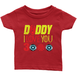 Daddy i love you 3000 Infant Shirt Marvel avengers kids Bodysuit gift for new born mom