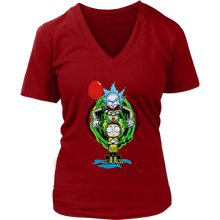 Load image into Gallery viewer, It Pennywise Rick and Morty Womens V-Neck T-Shirt