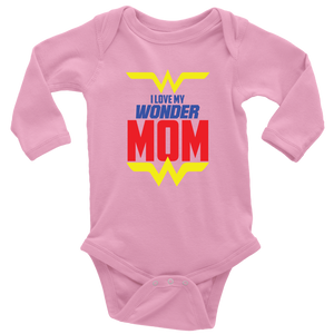 I Love My Wonder Mom Long Sleeve Baby Bodysuit Onesie Baby Boy Baby Girl Baby Announcement, Baby Shower Gift